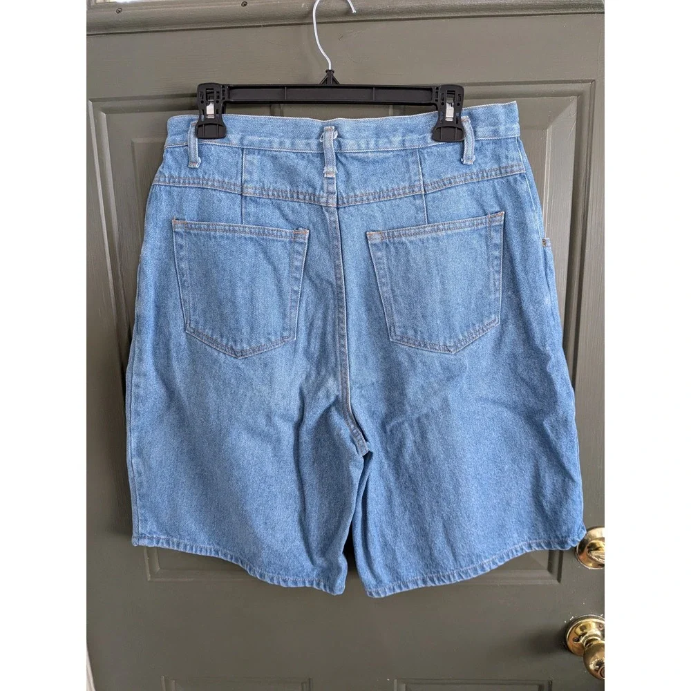 Eddie Bauer Vintage 90s High Waisted Pleated‎ Denim Shorts Womens 16